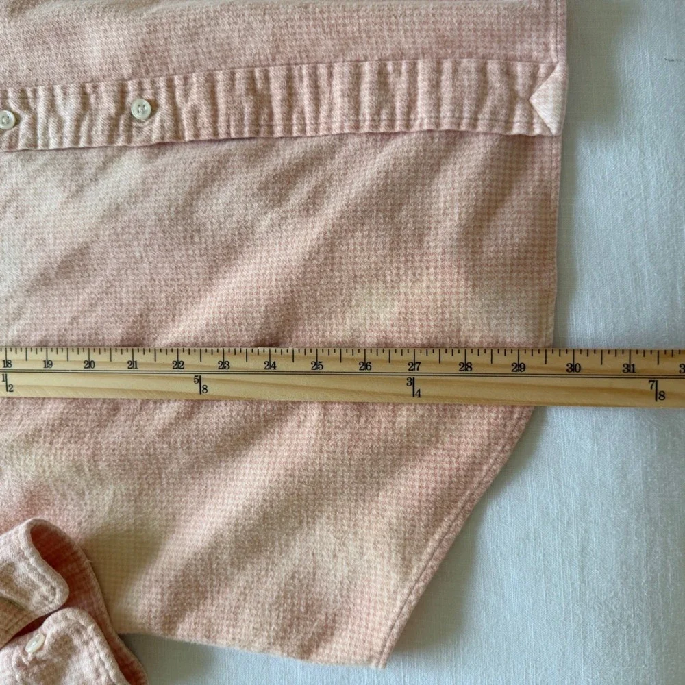 90's Polo Ralph Lauren Curham Sport Peach Check Cotton Button Down Shirt Mens XL